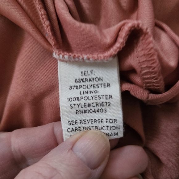 Blu Pepper Women's Ruffled Dress. Rust/Brown/orange. Size S - Picture 5 of 8